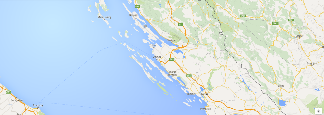 Landkarte von Zadar